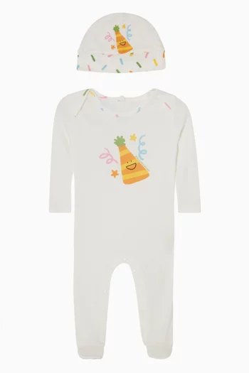 طقم بيجاما وقبعة بيني بطبعة قبعة عيد ميلاد 