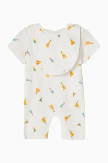 طقم بيجاما وصدرية بطبعة قبعة عيد ميلاد