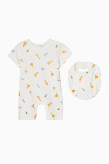 طقم بيجاما وصدرية بطبعة قبعة عيد ميلاد