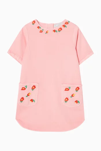 Tulip-print Pocket Dress in Cotton