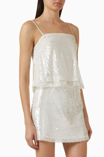 بلوزة كاميسول فيفي مزينة بتطريزات بالترتر