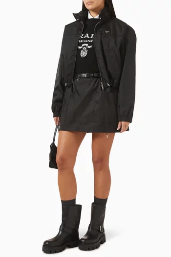 Belted Mini Skirt in Re-Nylon