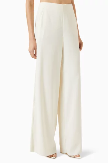 Wide-leg Pants in Crepe-satin