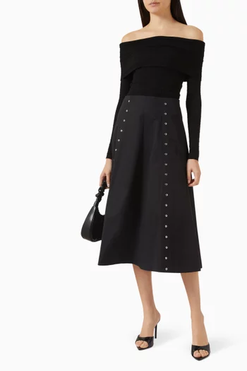 Flared Skirt in Cotton-gabardine