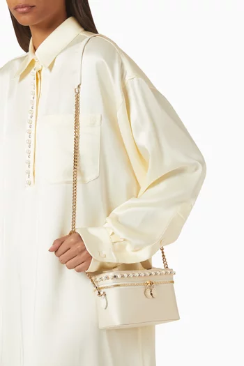 حقيبة مستحضرات تجميل فالابيلا ستان صديق للبيئة مرصع بلؤلؤ وكريستالات