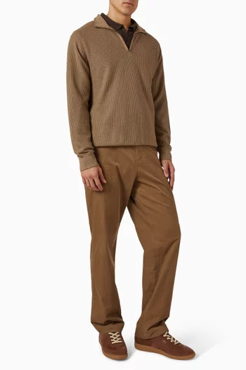 سترة بسحّاب قصير ونسيج جاكار بنقشة هندسية مزيج صوف