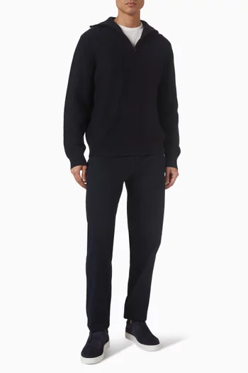 Heirloom Shaker Quarter Zip Sweater in Knit