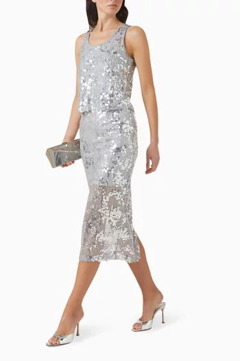 Sequin-embellished Midi Skirt
