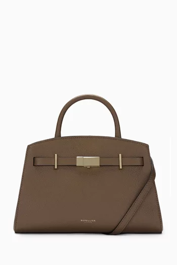 Small Hudson Top Handle Bag in Grained Leather