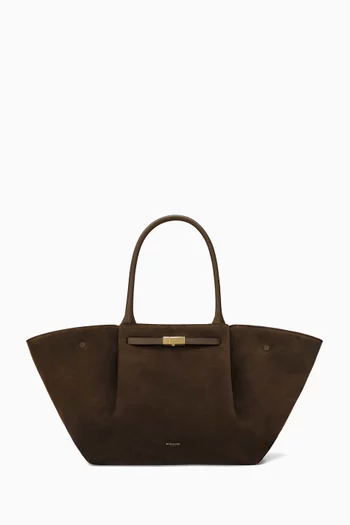 Large New York Tote Bag in Suede