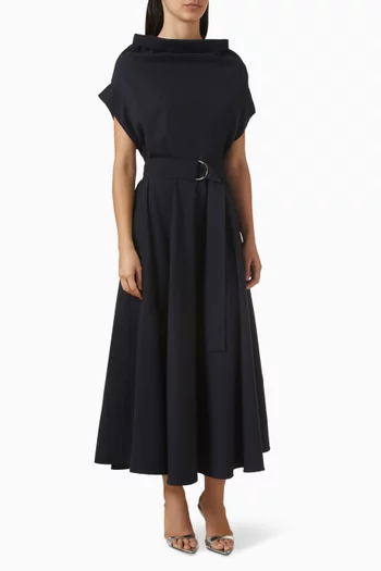 فستان هارفي متوسط الطول بحزام