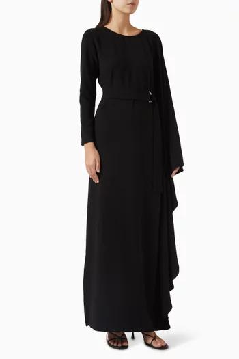 فستان فيرن طويل بحزام