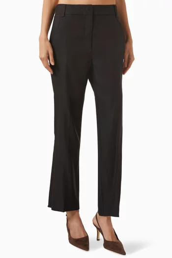 Cropped Straight-leg Pants in Twill