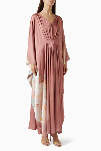 قفطان فراشة مزين بنقشة حرير