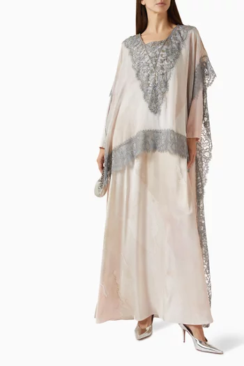 Printed Layered Dress in Chiffon & Silk