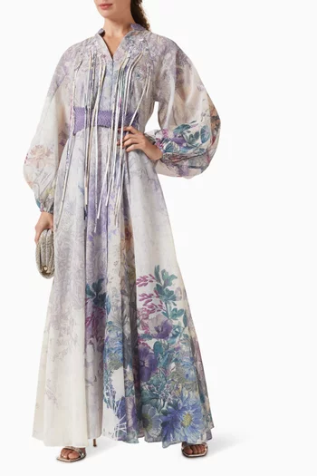 Lavine Belted Dress in Lurex Linen