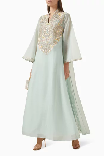 Ceryse Embroidered Dress in Organza