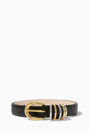 حزام هوليهوك بحلي معدنية بألوان مختلفة جلد