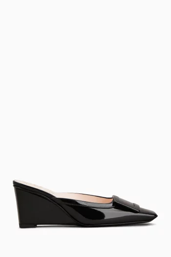 Belle Vivier Wedge 60 Mules in Patent Leather