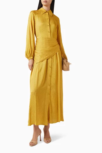 Chain-print Scarf Dress