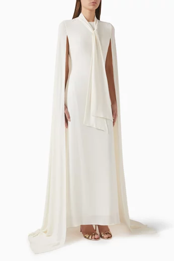 Tie-up Neck Cape Dress