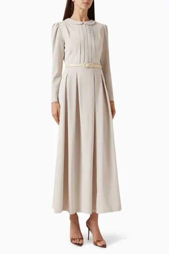 Pleat Belted Dress