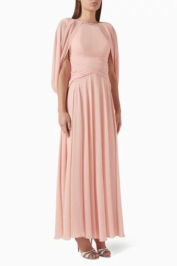 Embellished Drape Dress in Chiffon