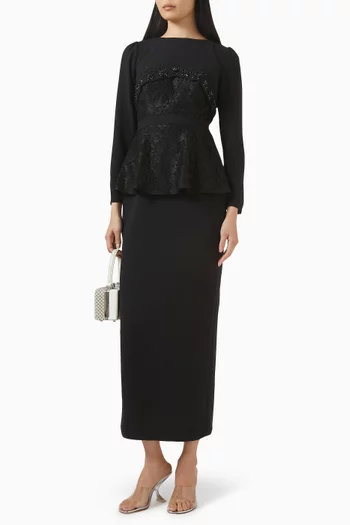 Embellished Peplum Dress