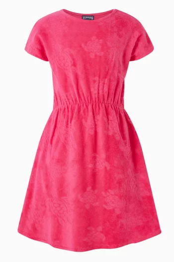 فستان بنقشة سلاحف جاكار قطن تيري