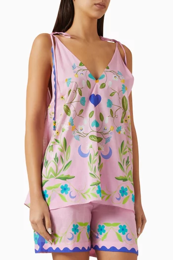 طقم جوي متناسق مزين بنقشة