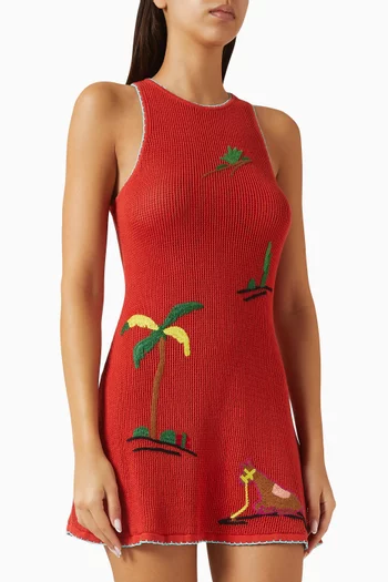 Maria Coverup Dress in Cotton Crochet