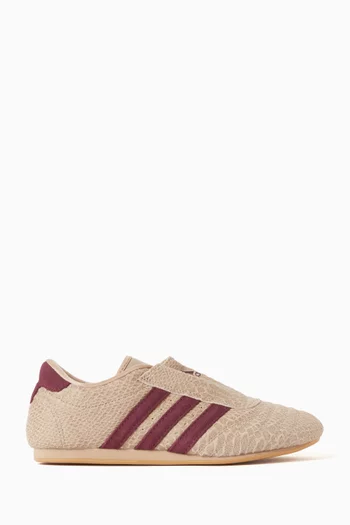 Taekwondo Sneakers in Croc-embossed Leather