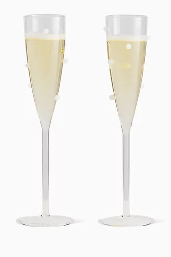 Pomponette Flute Glasses, Set of 2