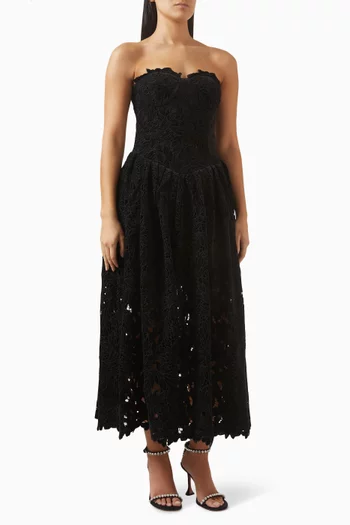 Arabella Dress in Velvet Guipure Lace