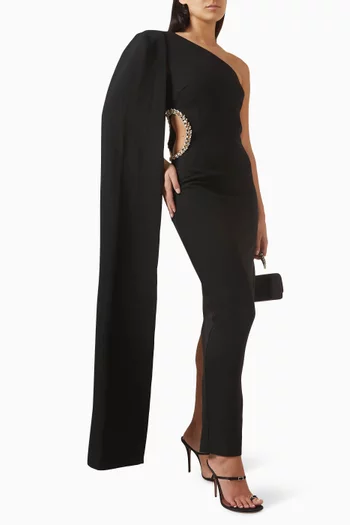 فستان فيفيانا بفتحة وكاب كريب