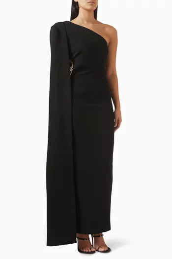 فستان فيفيانا بفتحة وكاب كريب