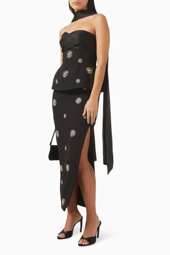 Ivy Embellished Corset Top in Satin