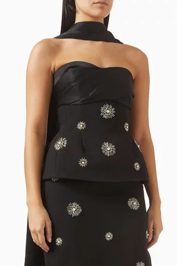 Ivy Embellished Corset Top in Satin