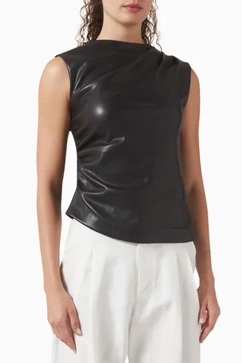 بلوزة بتصميم ملفوف جلد نباتي