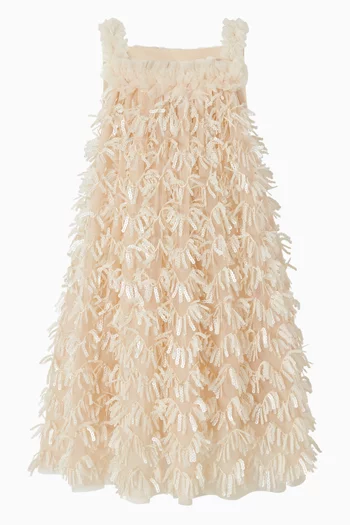 فستان اليسون بحمالات مطرز بالترتر