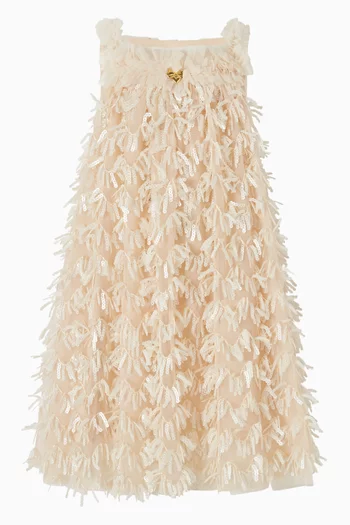 فستان اليسون بحمالات مطرز بالترتر