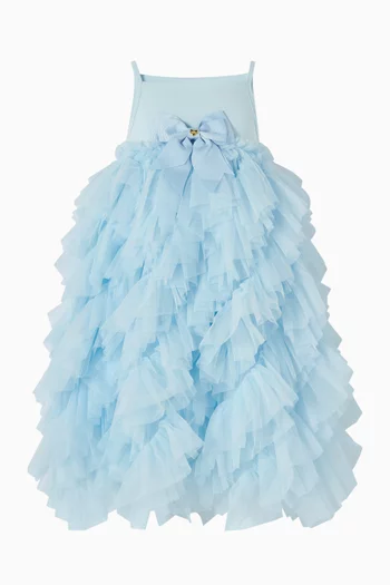 فستان بحمالات وتصميم متدرج تول