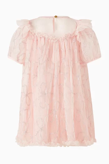 فستان إيزابيلا بنقشة سلاسل بارزة تول