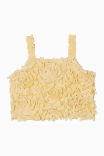 بلوزة بايتون بزهور بارزة