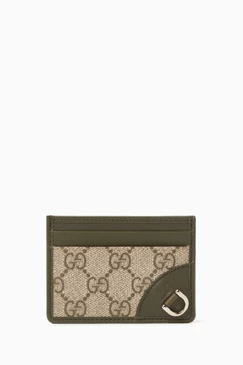 حافظة بطاقات جلد وقنب سوبريم بشعار حرفي GG