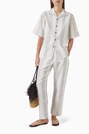 Kantha Camp-collar Shirt in Cotton