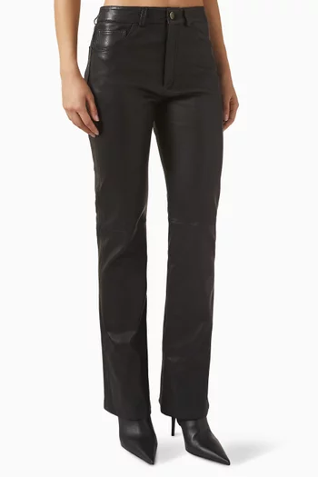 Flared Pants in Leather