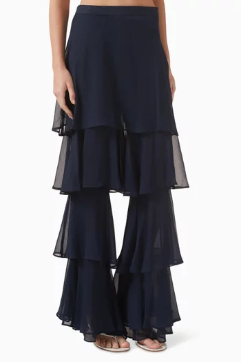 Malka Ruffled Pants in Chiffon