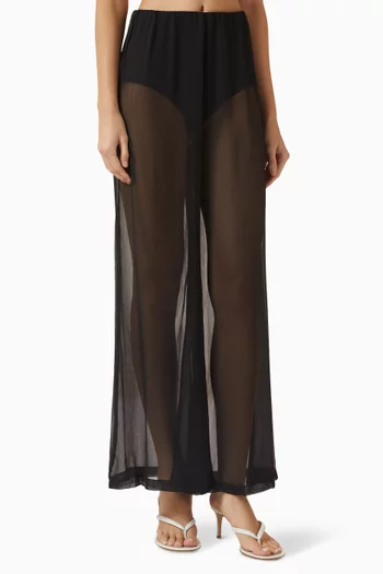 Gem Wide-leg Pants in Chiffon