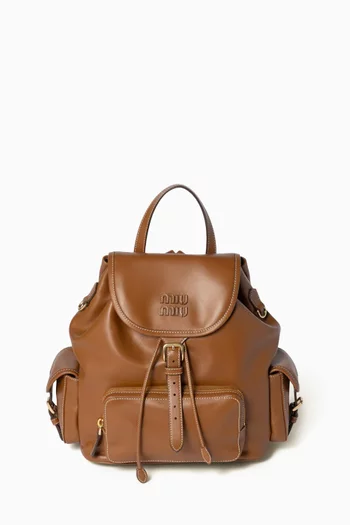 Large Logo Backpack in Leather
